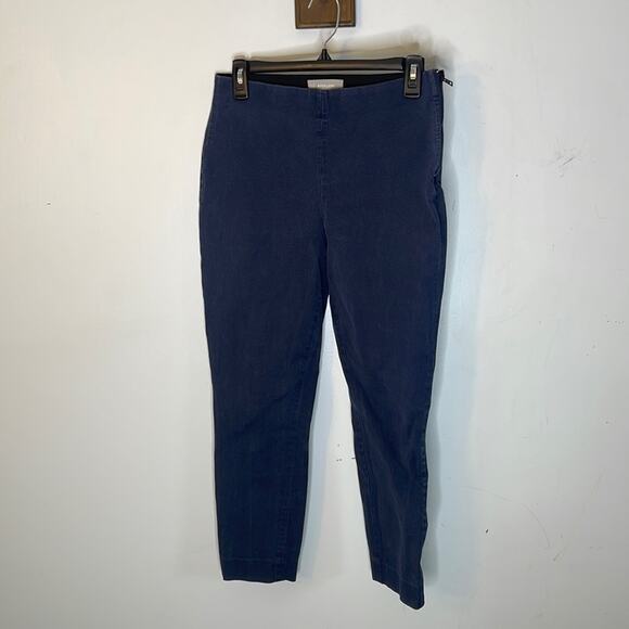 EVERLANE Blue Pull On Zip Side Skinny Stretch Ankle Pants Size 8 - Picture 1 of 10